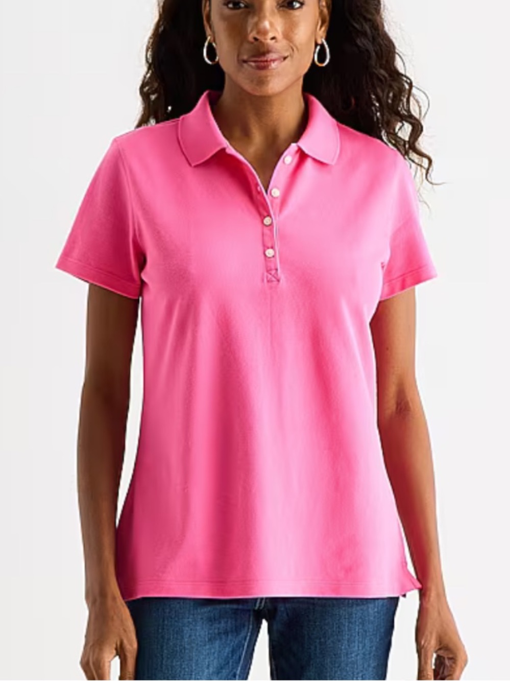St. John's Bay Womens Short Sleeve Polo Shirt
